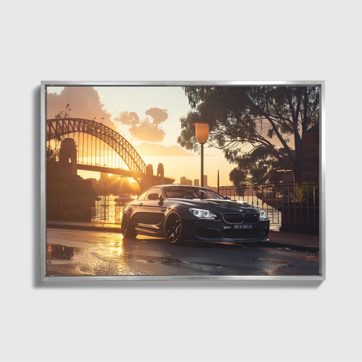 Sydney bridge BMW sunset