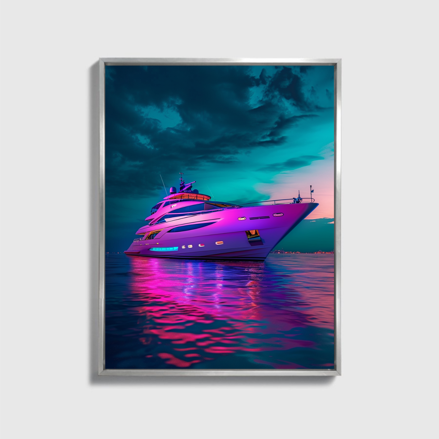 Luxury Yacht purple light