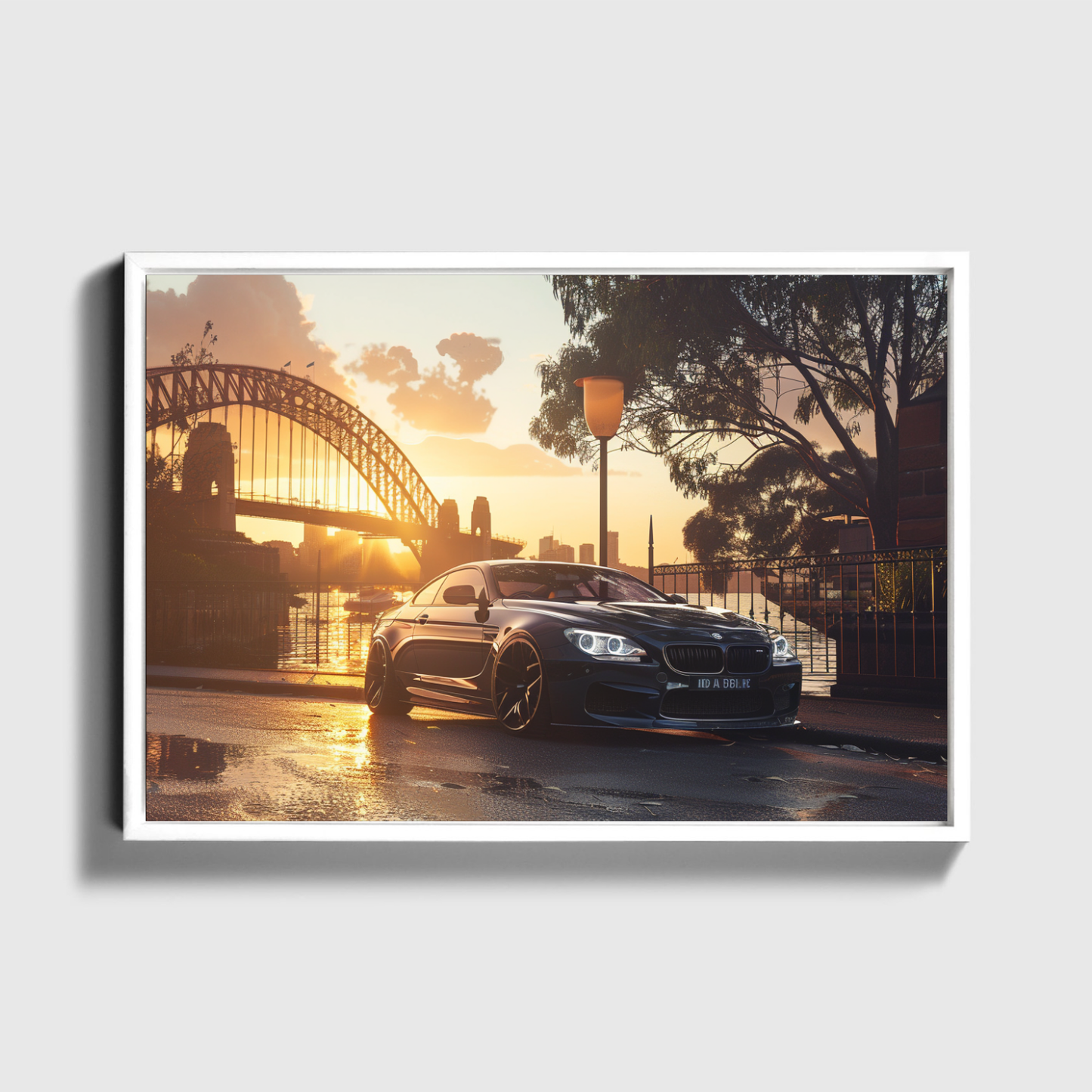 Sydney bridge BMW sunset