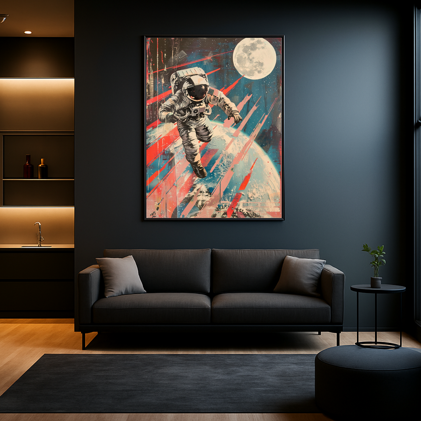 Space Man Painted Drawing