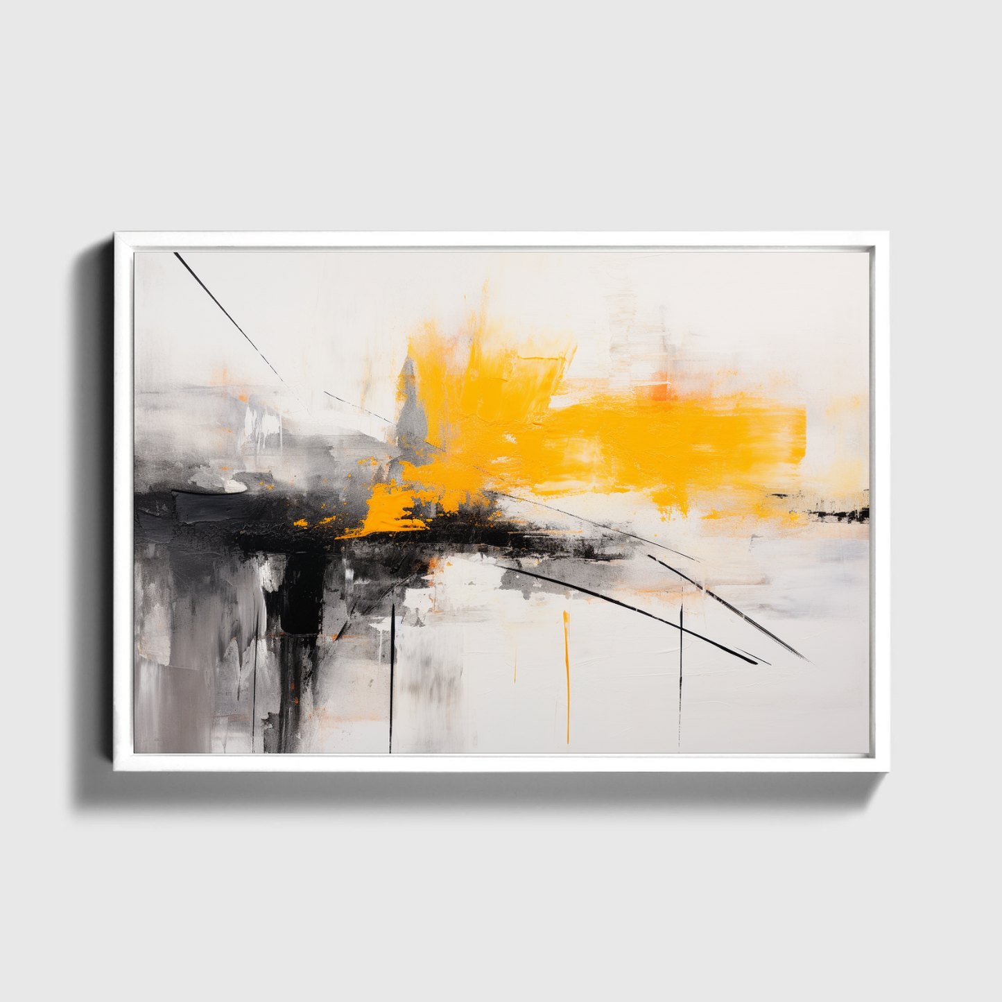 Abstract Black And Yellow Painting