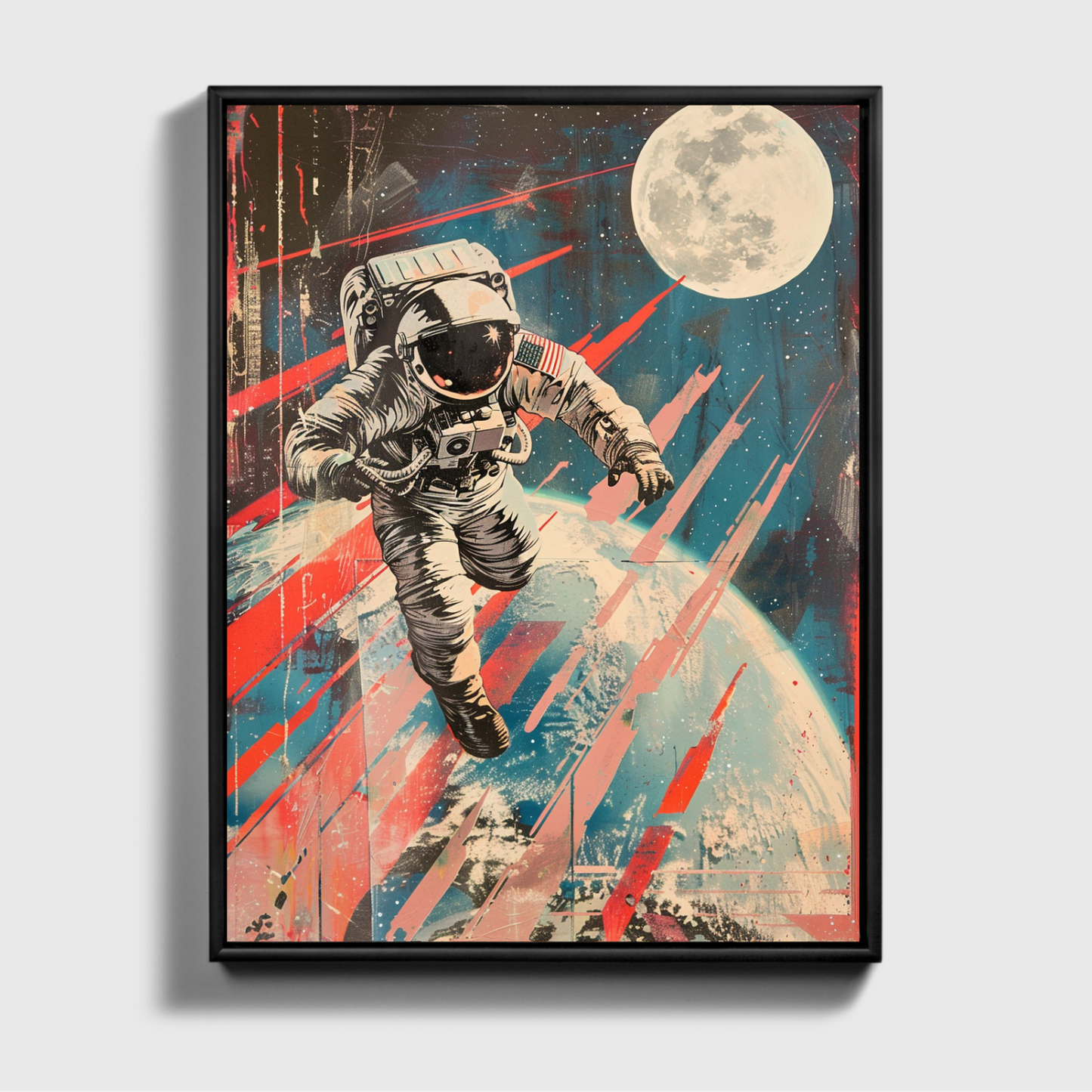 Space Man Painted Drawing