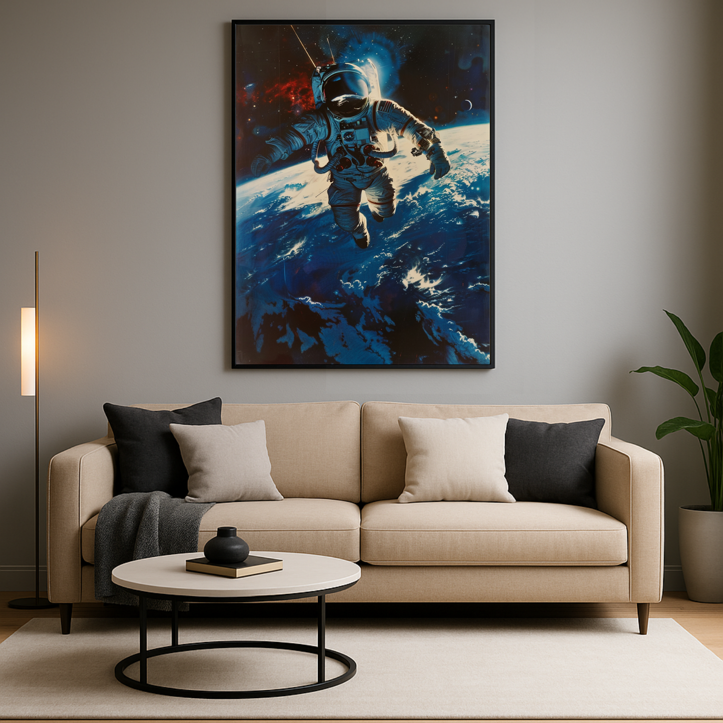 Austronaut Flying over Earth