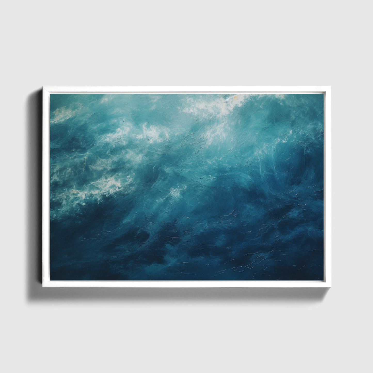 Painting With Swirls of Blue And White