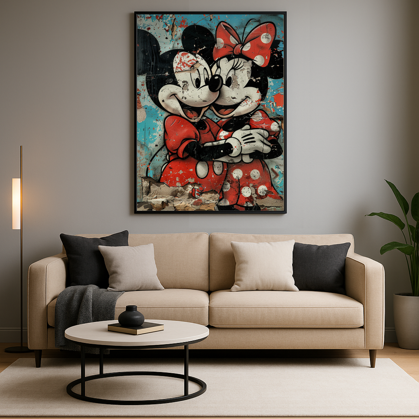 Mickey and minnie painted