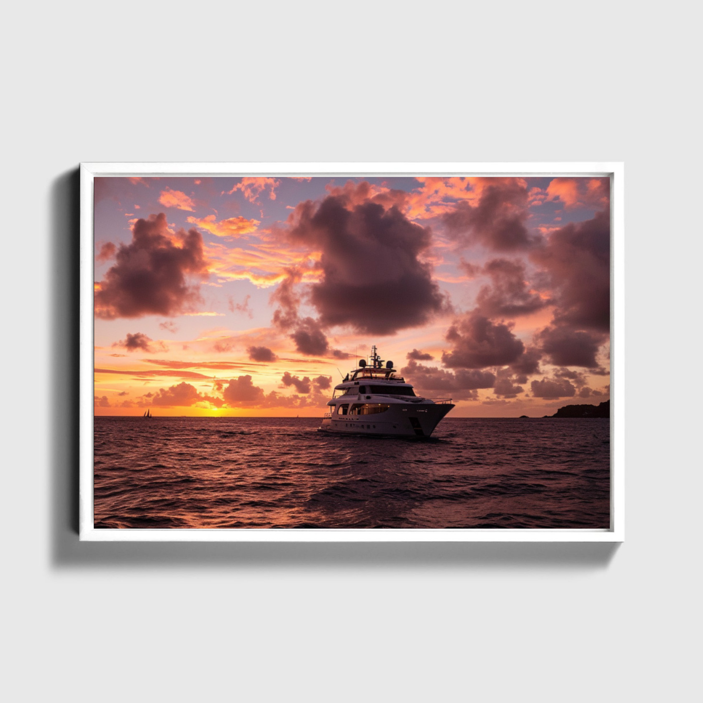 Private Yacht In Sunset