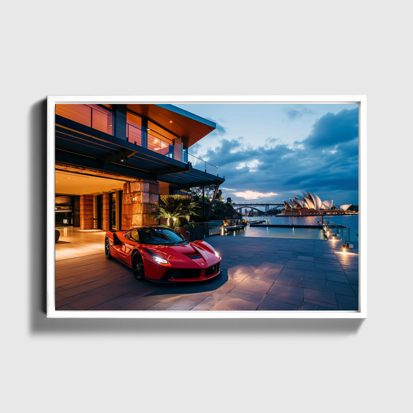 Sydney Mansion Red Ferrari