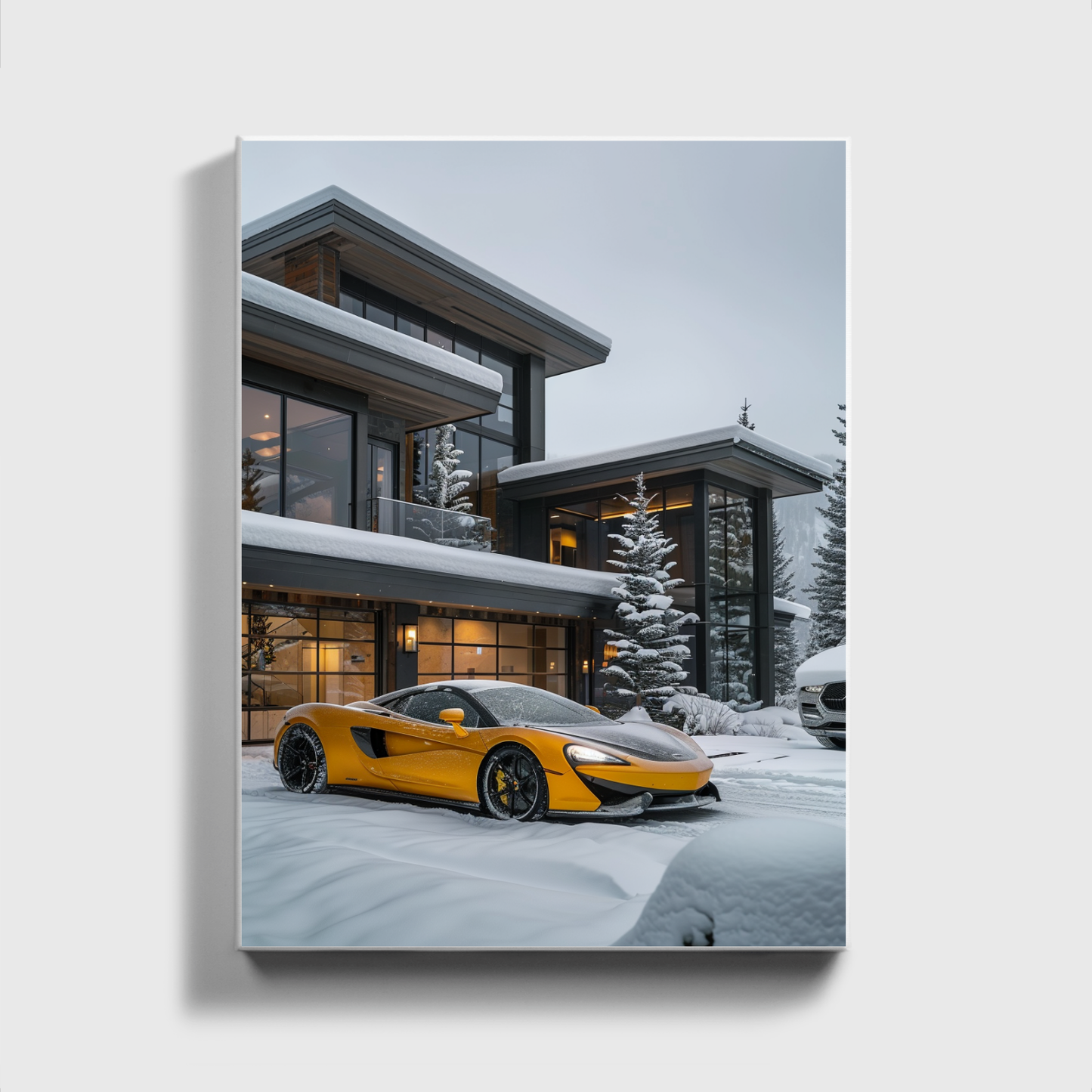 Yellow Mclaren Front off Villa