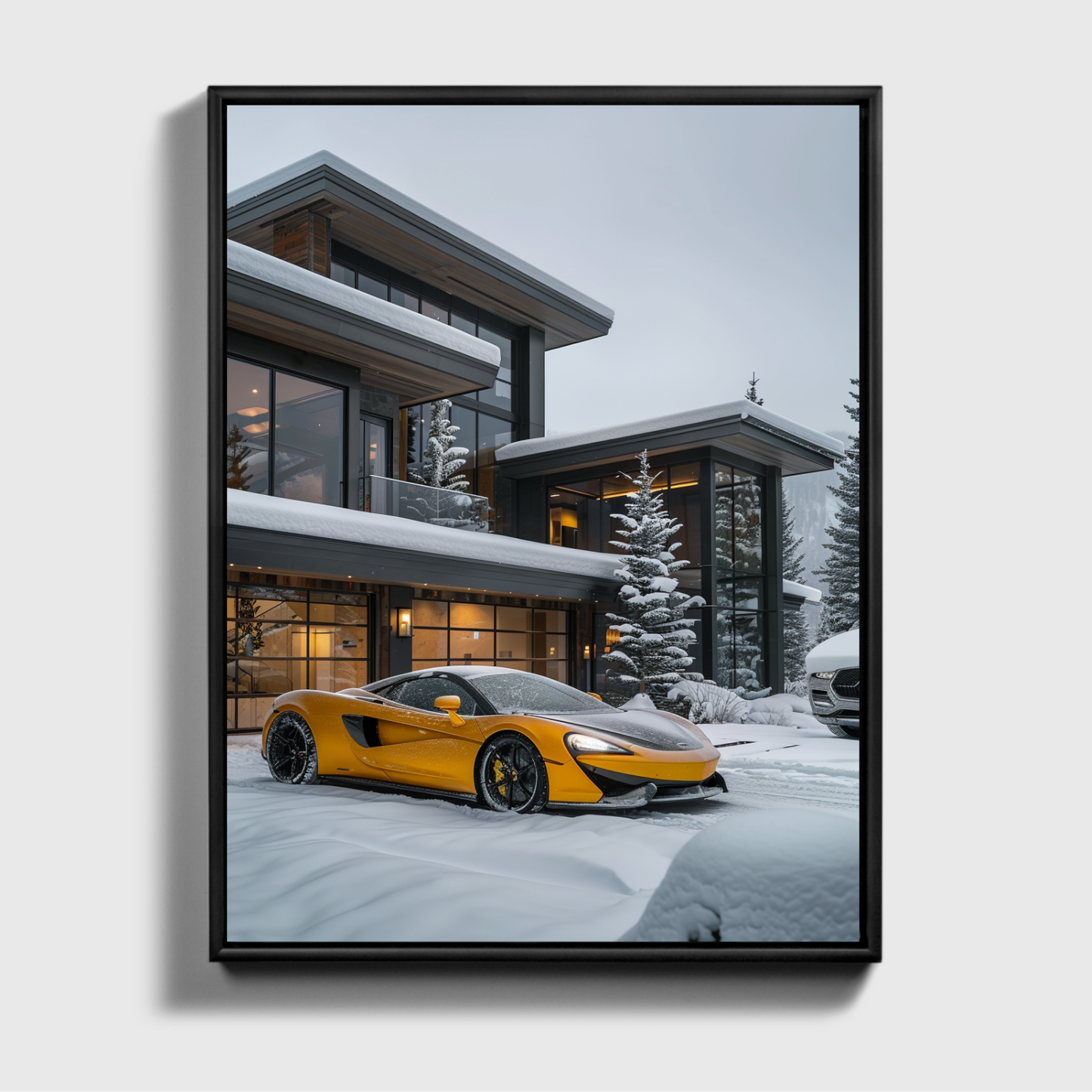 Yellow Mclaren Front off Villa