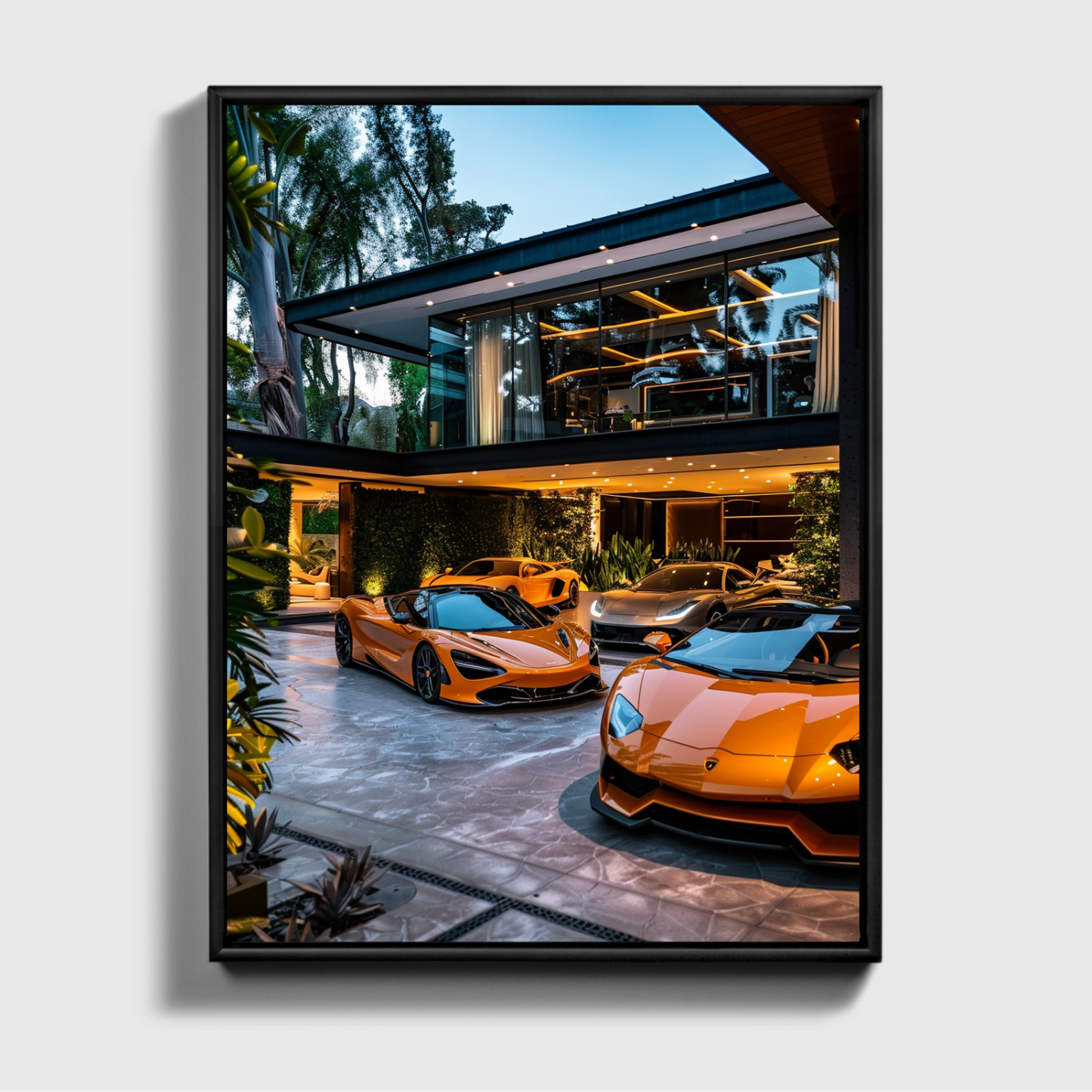 Supercars Front of Mansion Beverly Hills