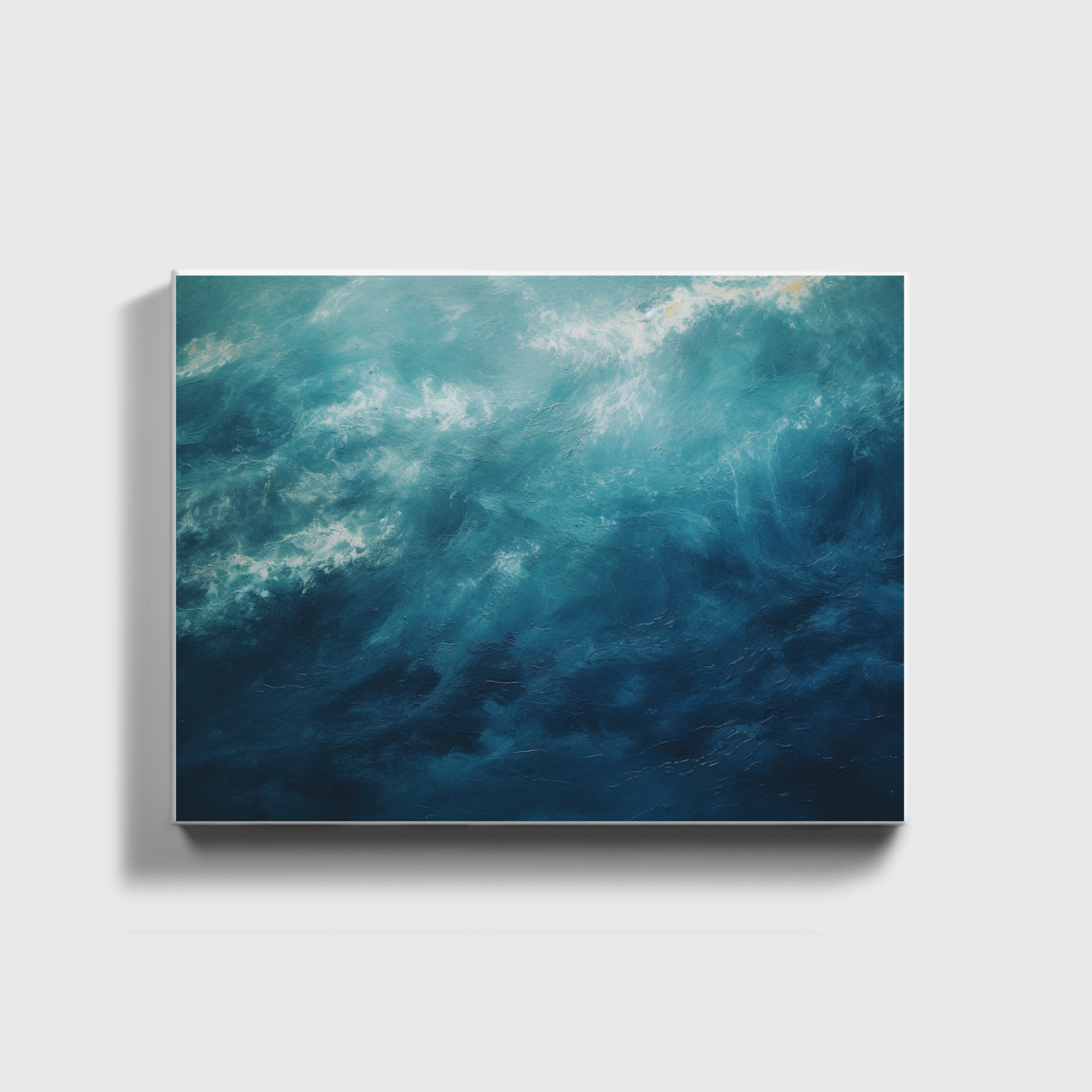 Painting With Swirls of Blue And White