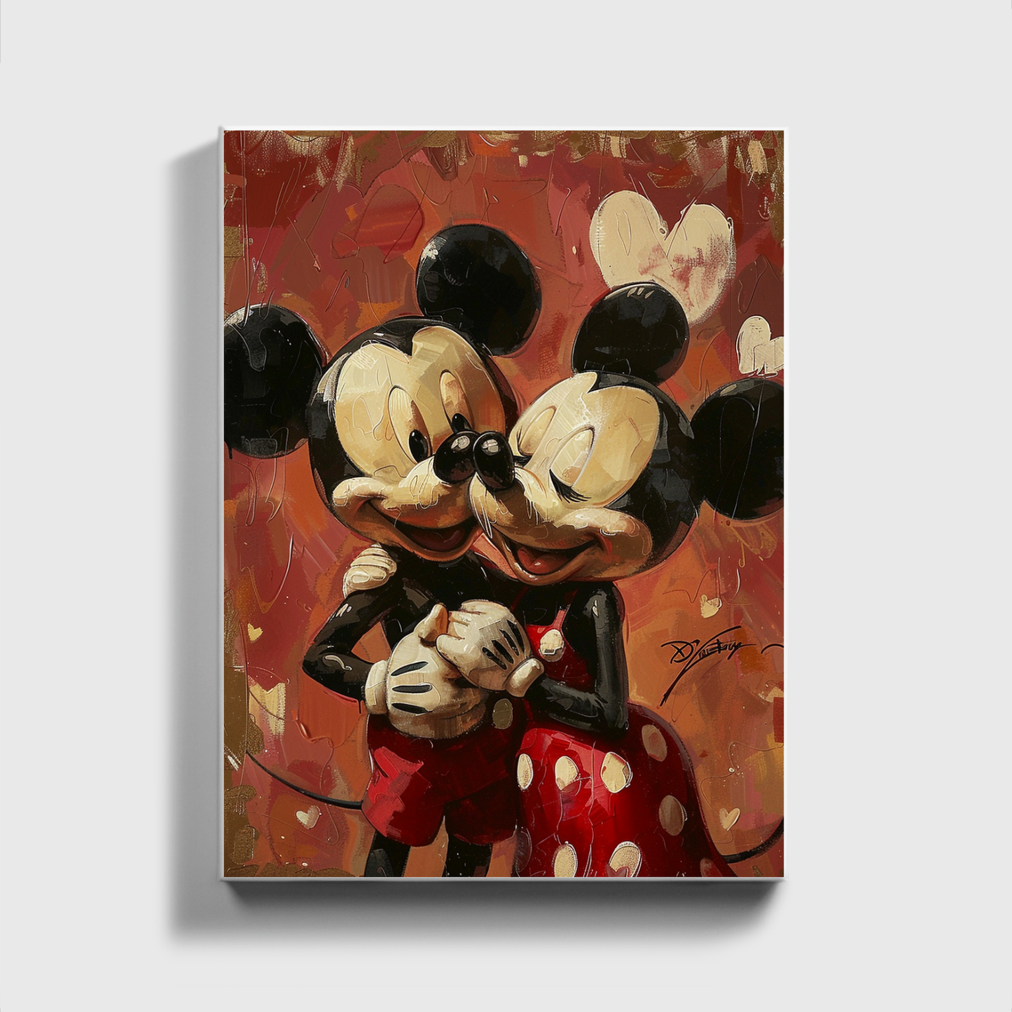 Mickey and Minnie romantic Love painted
