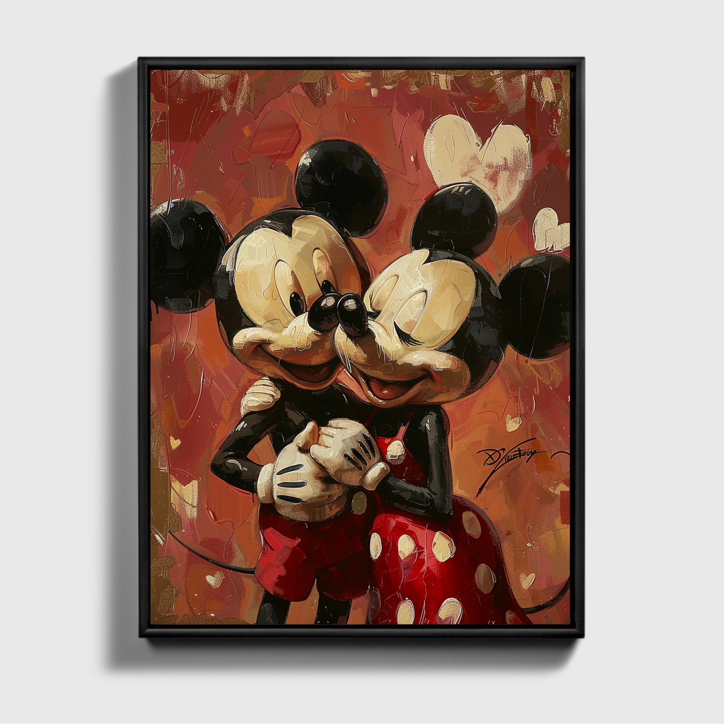 Mickey and Minnie romantic Love painted