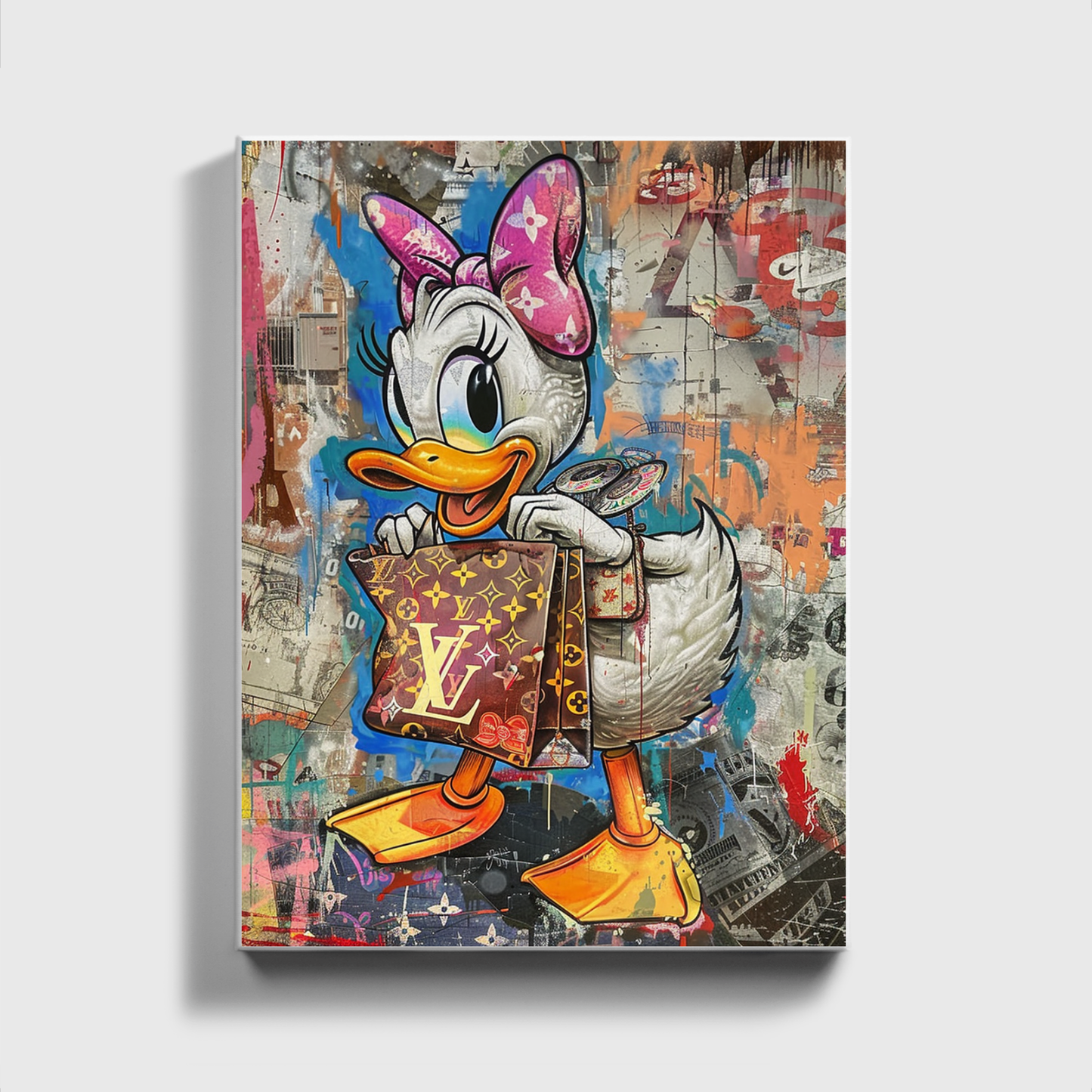 Painted Daisy Duck Louis Vuitton Looking in Bag