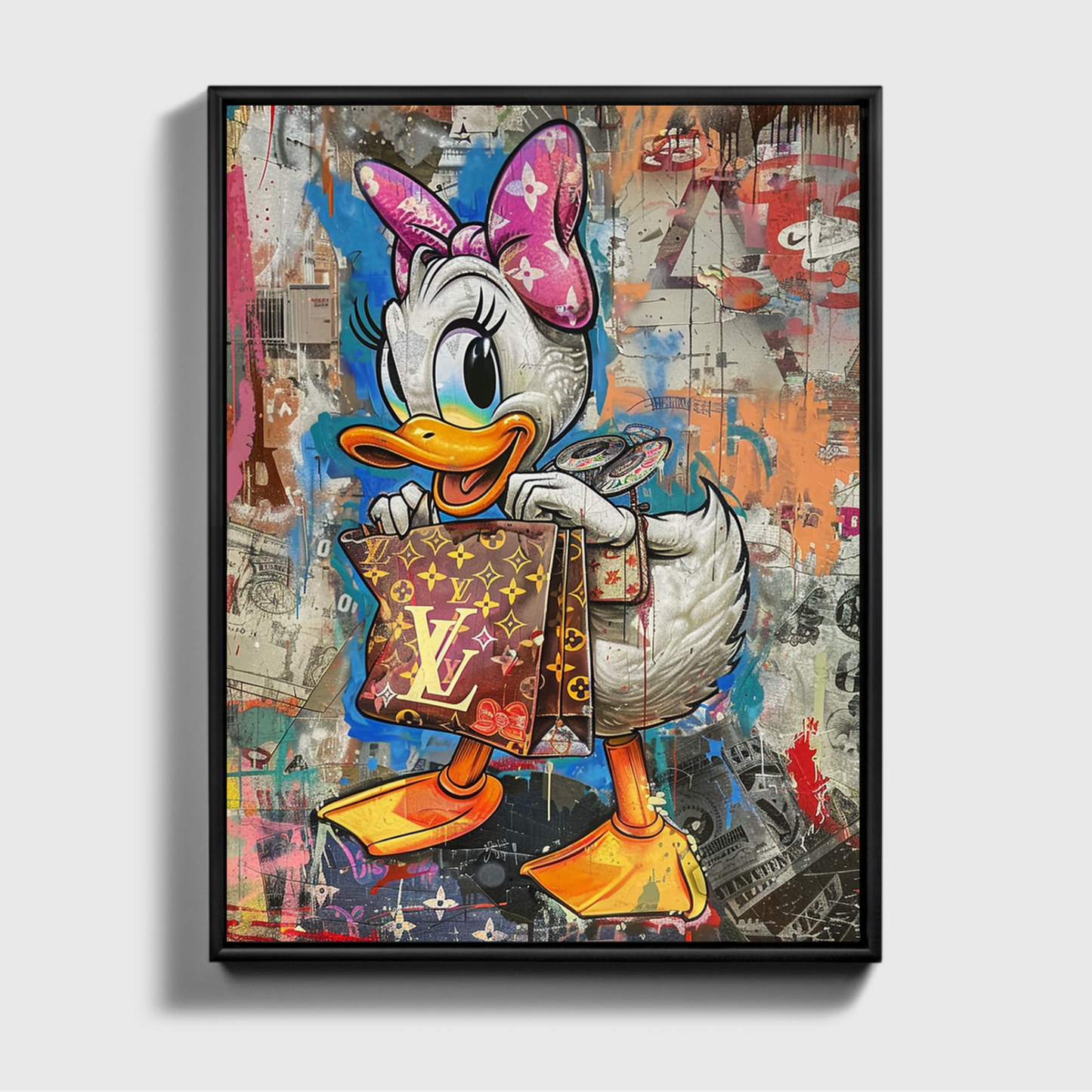 Painted Daisy Duck Louis Vuitton Looking in Bag