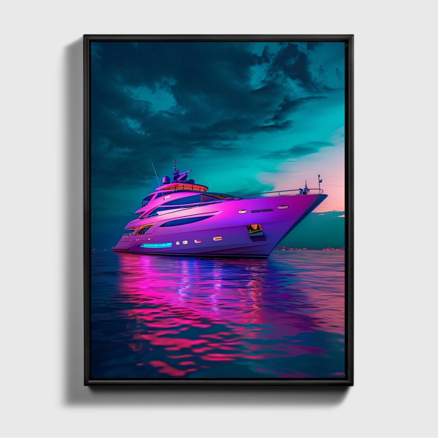 Luxury Yacht purple light
