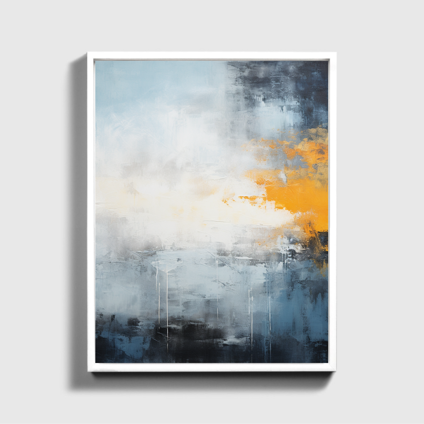 Blue Yellow And Black Abstract