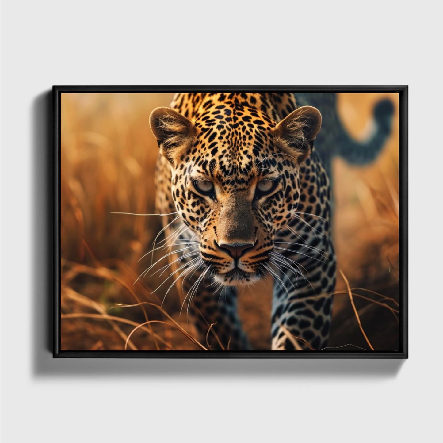 Leopard Prowling In Savannah