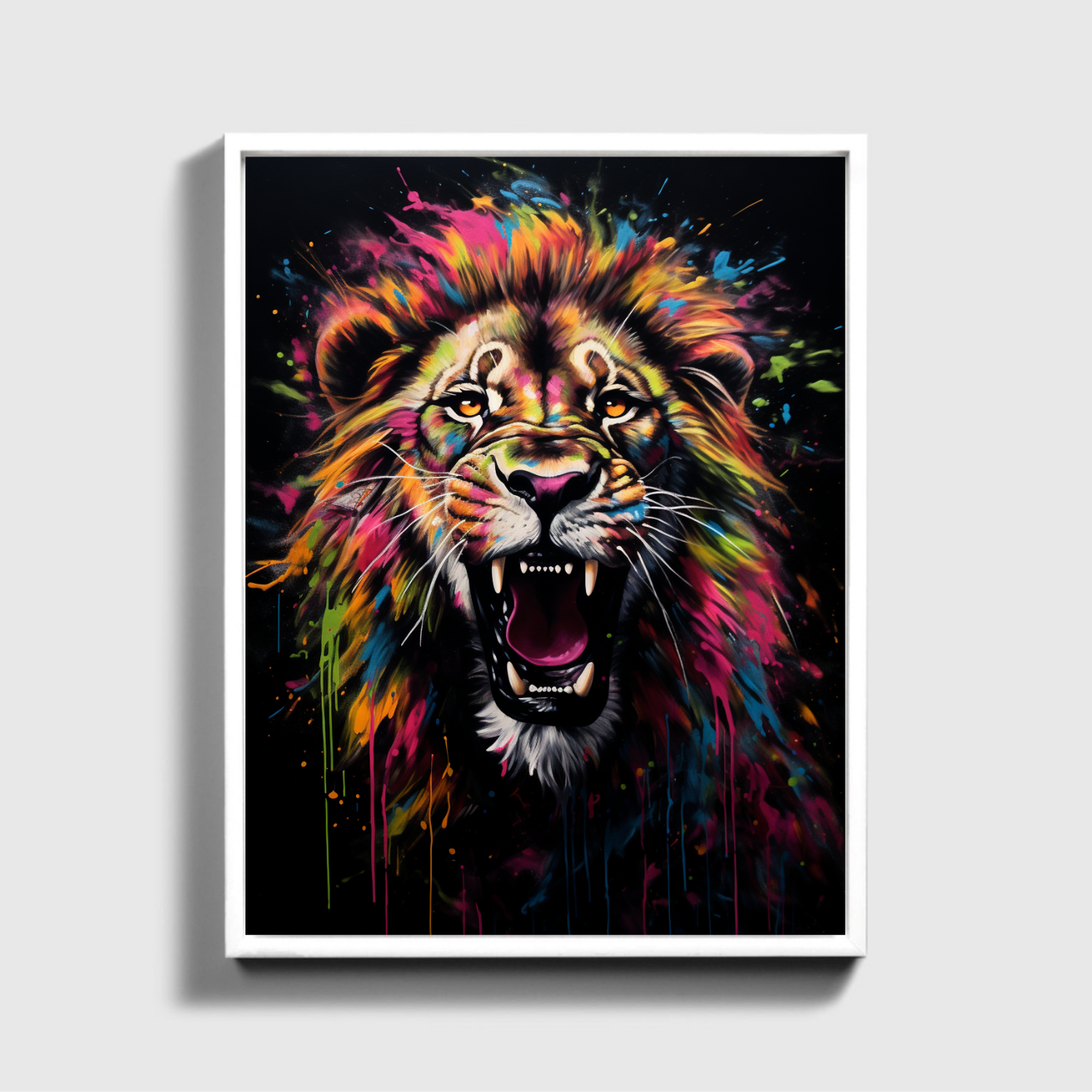 Painting Colorful Lion Roar