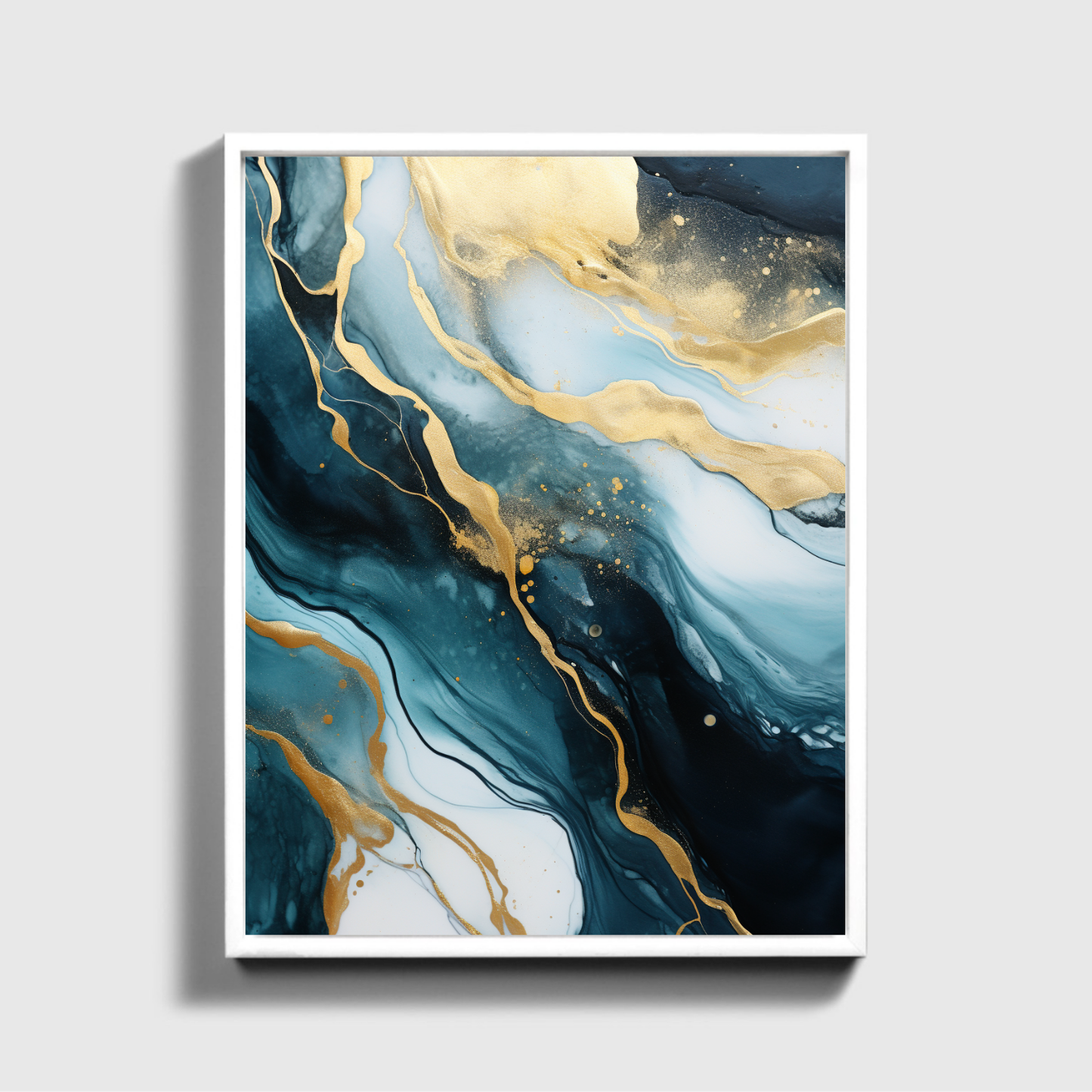 Abstract Golden And Swirls Green Painting