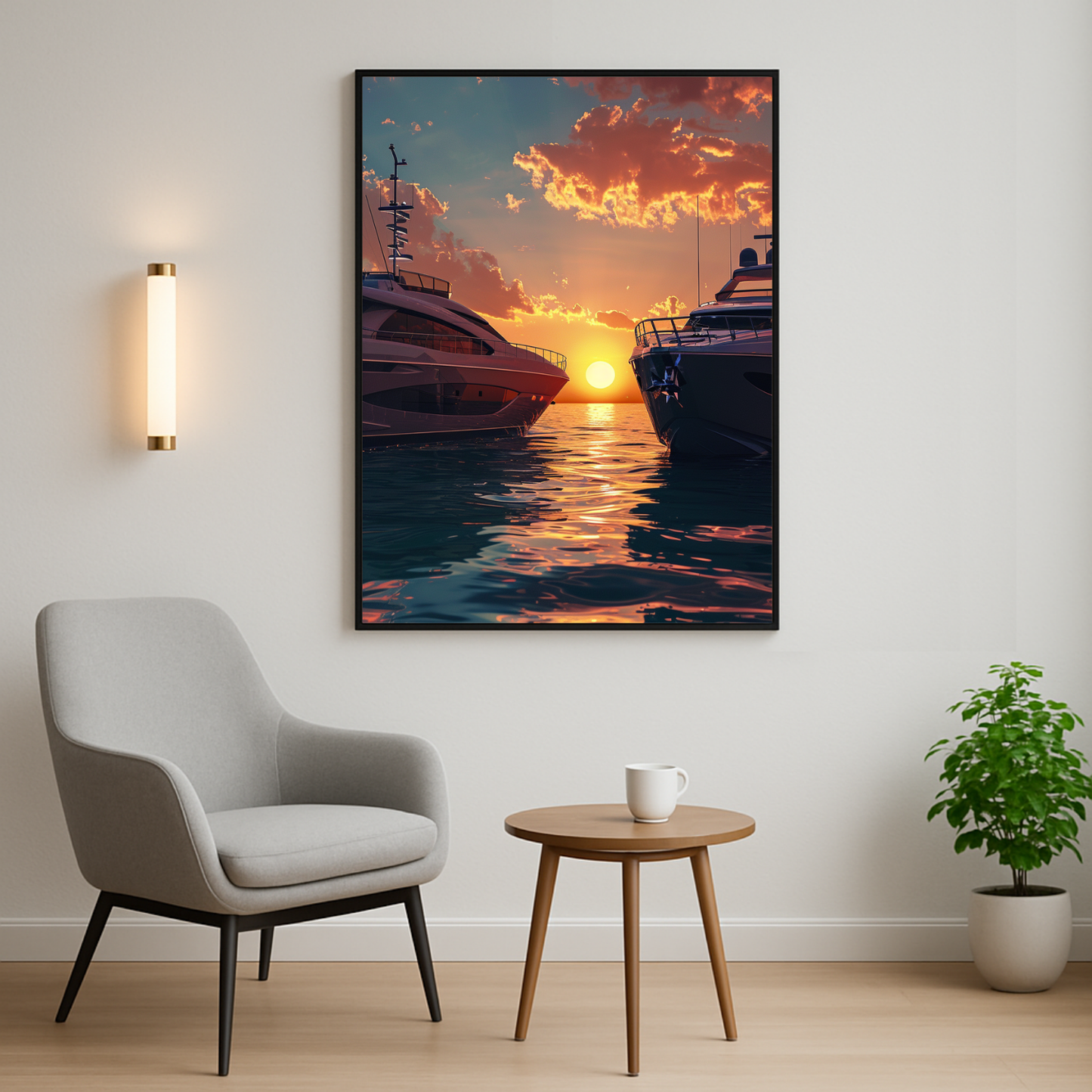 Sunset Yacht Drawing 2
