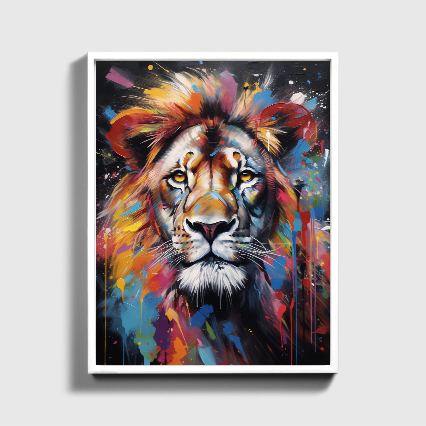 Painting Colorful Lion