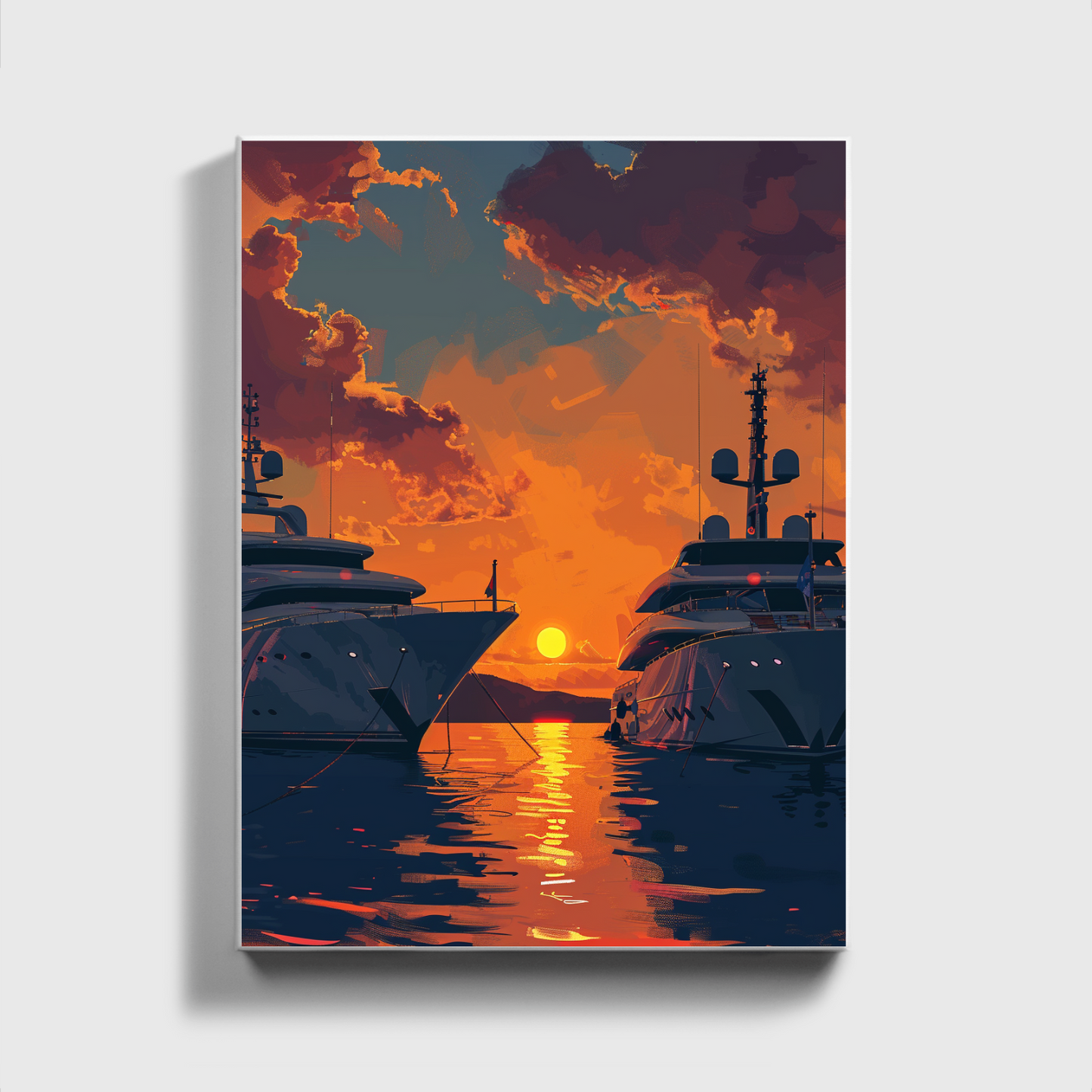Sunset Yacht Drawing