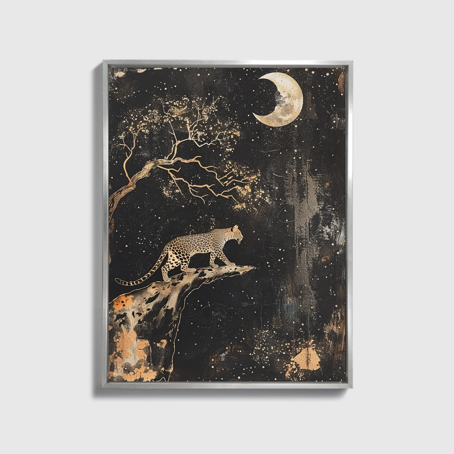 Leopard Walks by the Sky Night Left
