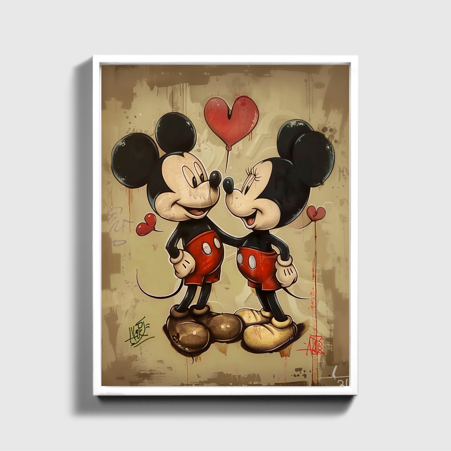 Painted mickey and Minnie Romantic