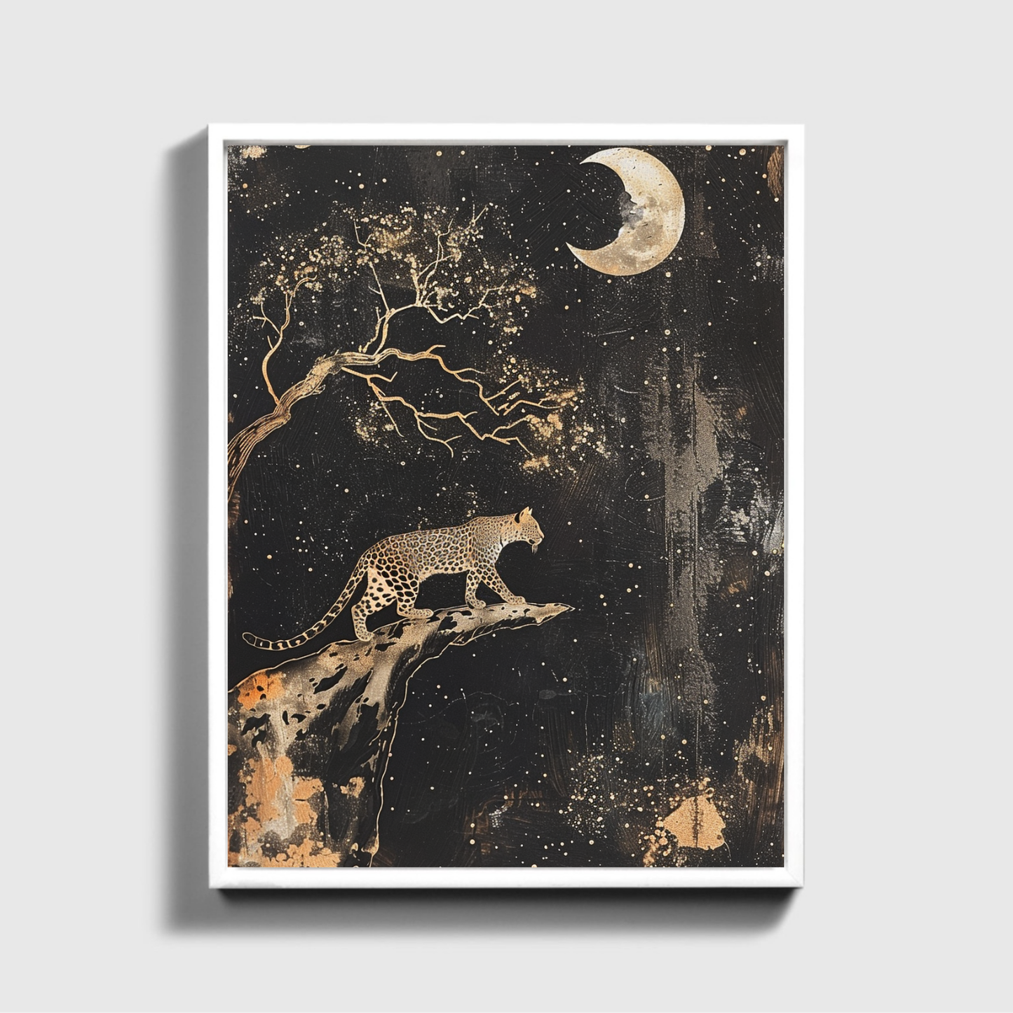 Leopard Walks by the Sky Night Left