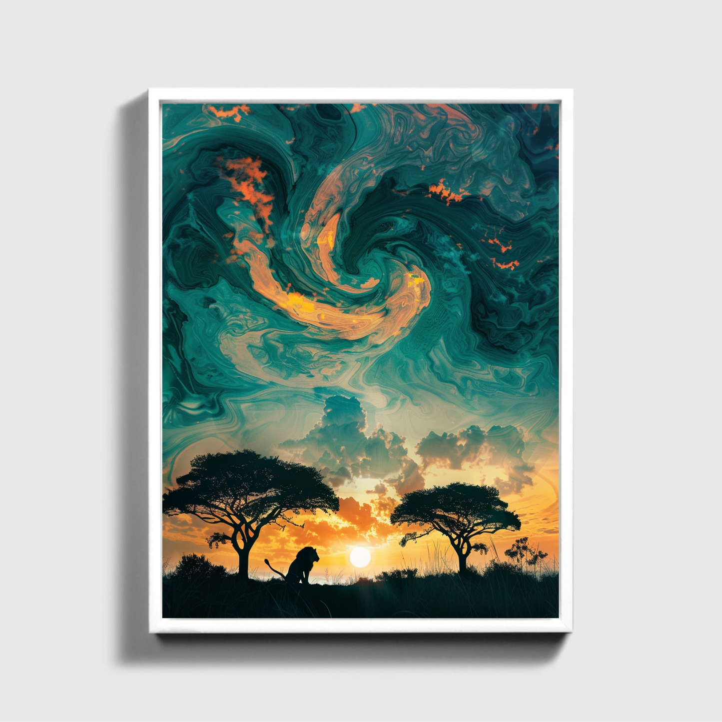 Lion painted