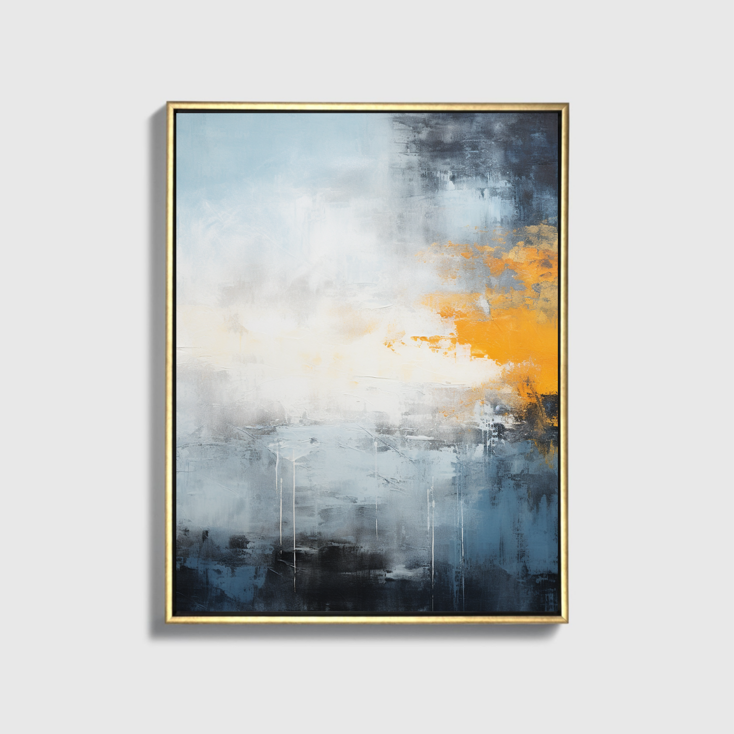 Blue Yellow And Black Abstract