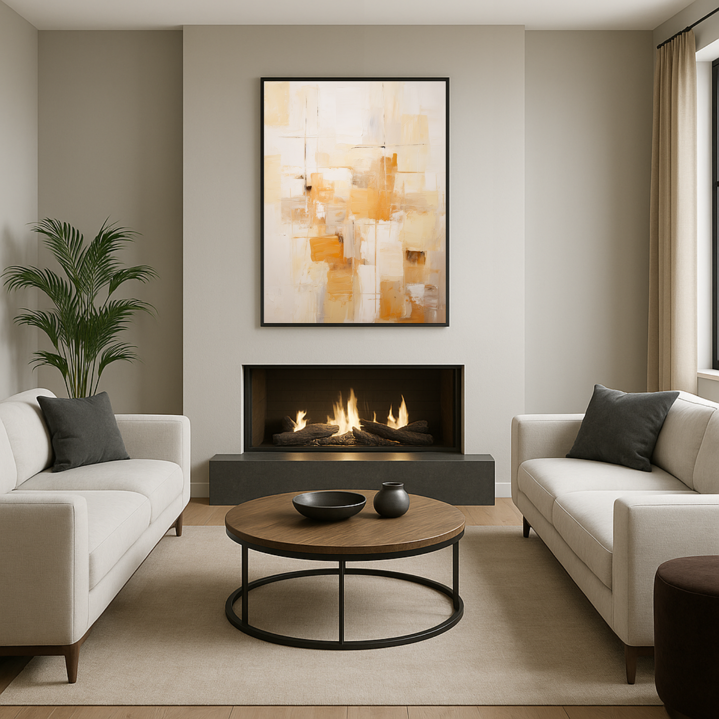 Beige Abstract Painting