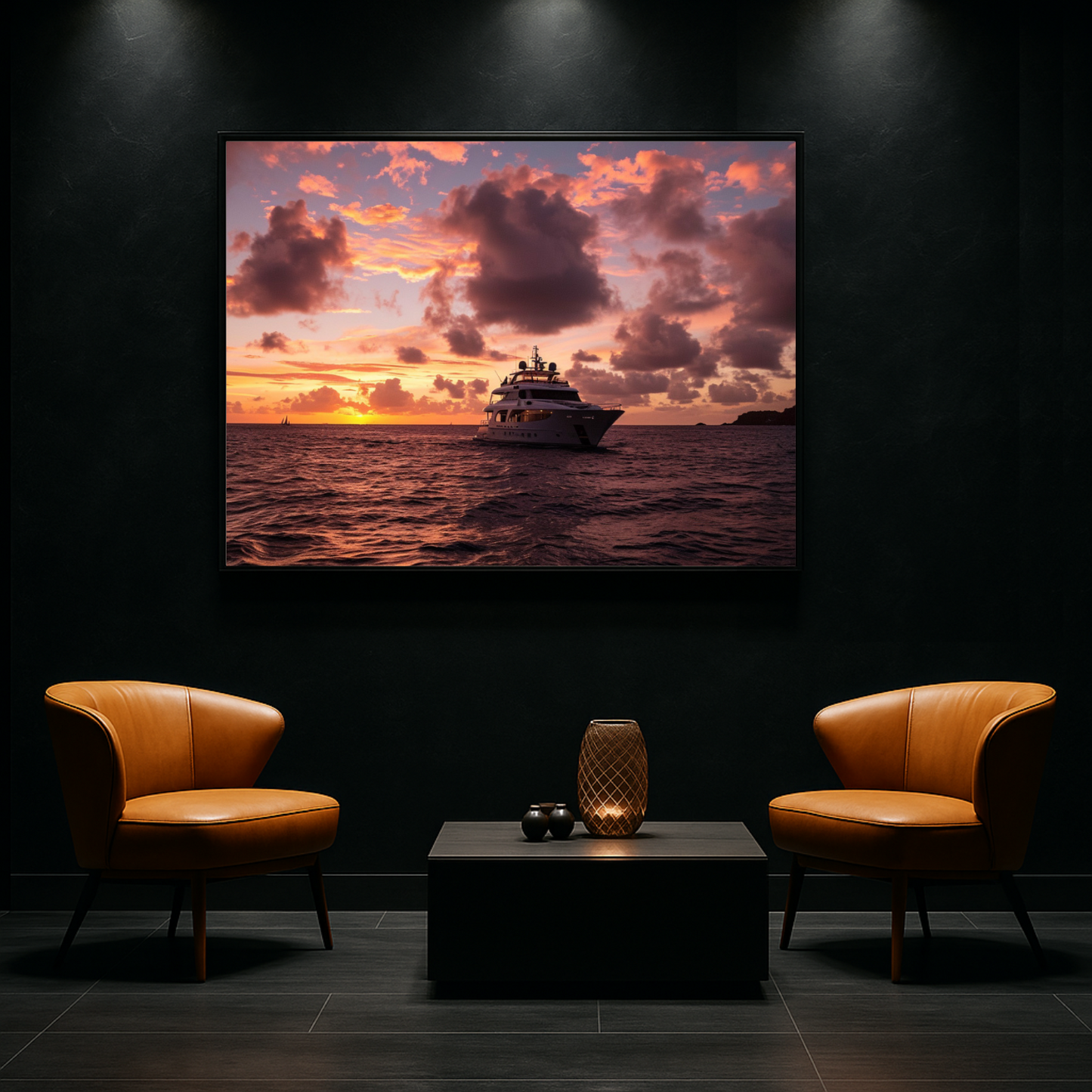 Private Yacht In Sunset