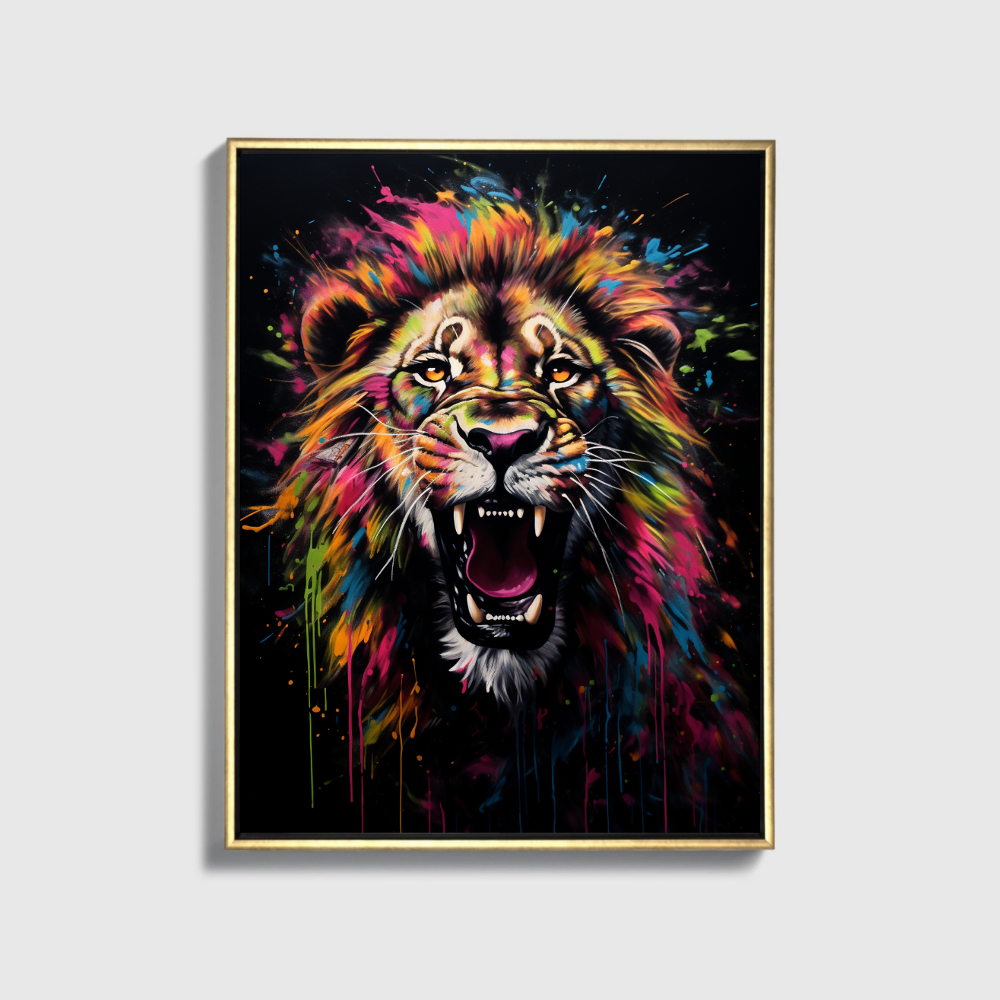 Painting Colorful Lion Roar