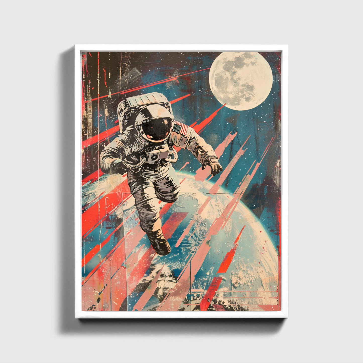 Space Man Painted Drawing