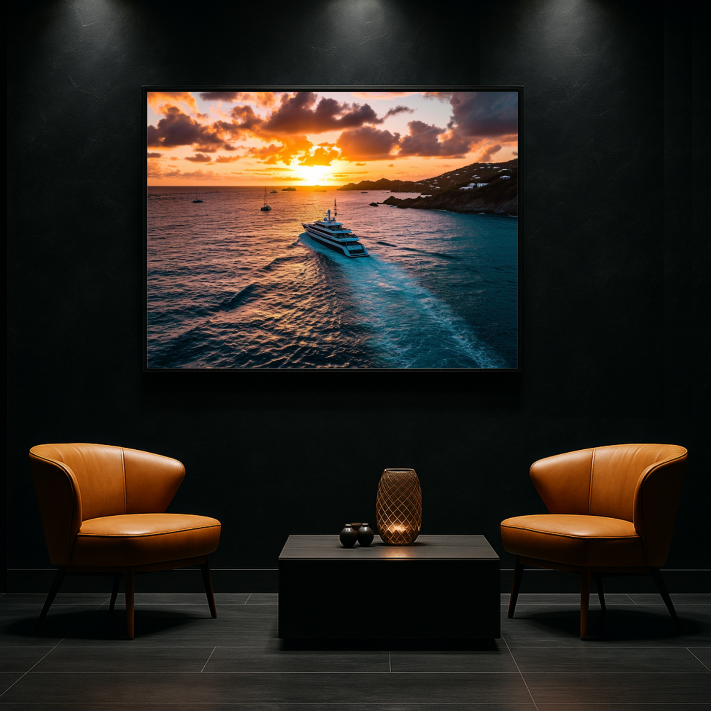 Private Yacht In Sunset 2.0