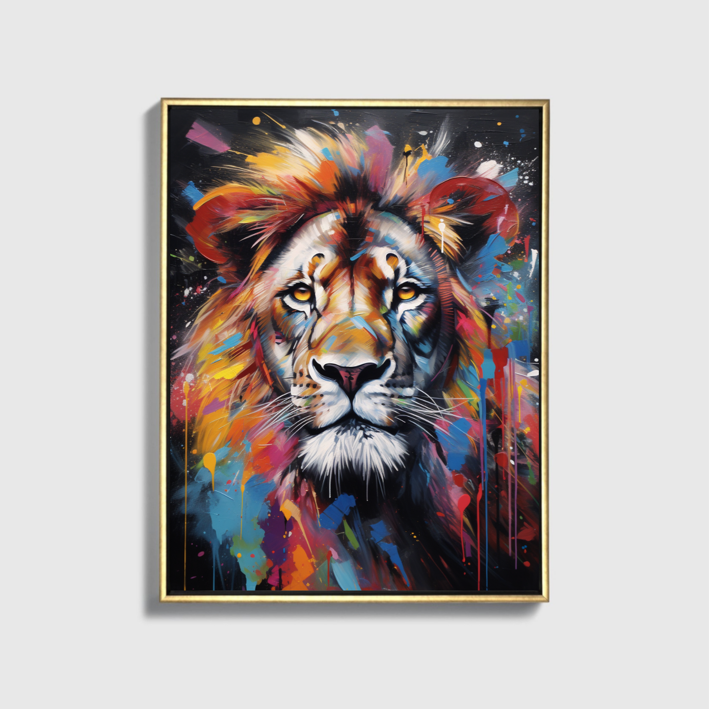 Painting Colorful Lion