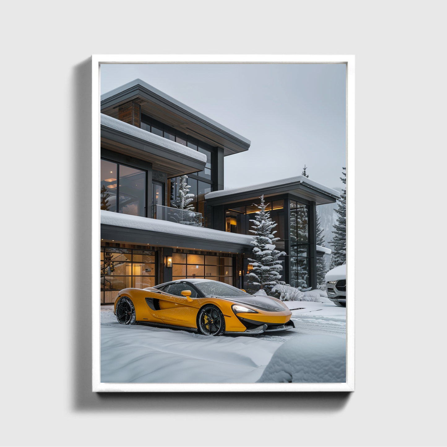 Yellow Mclaren Front off Villa
