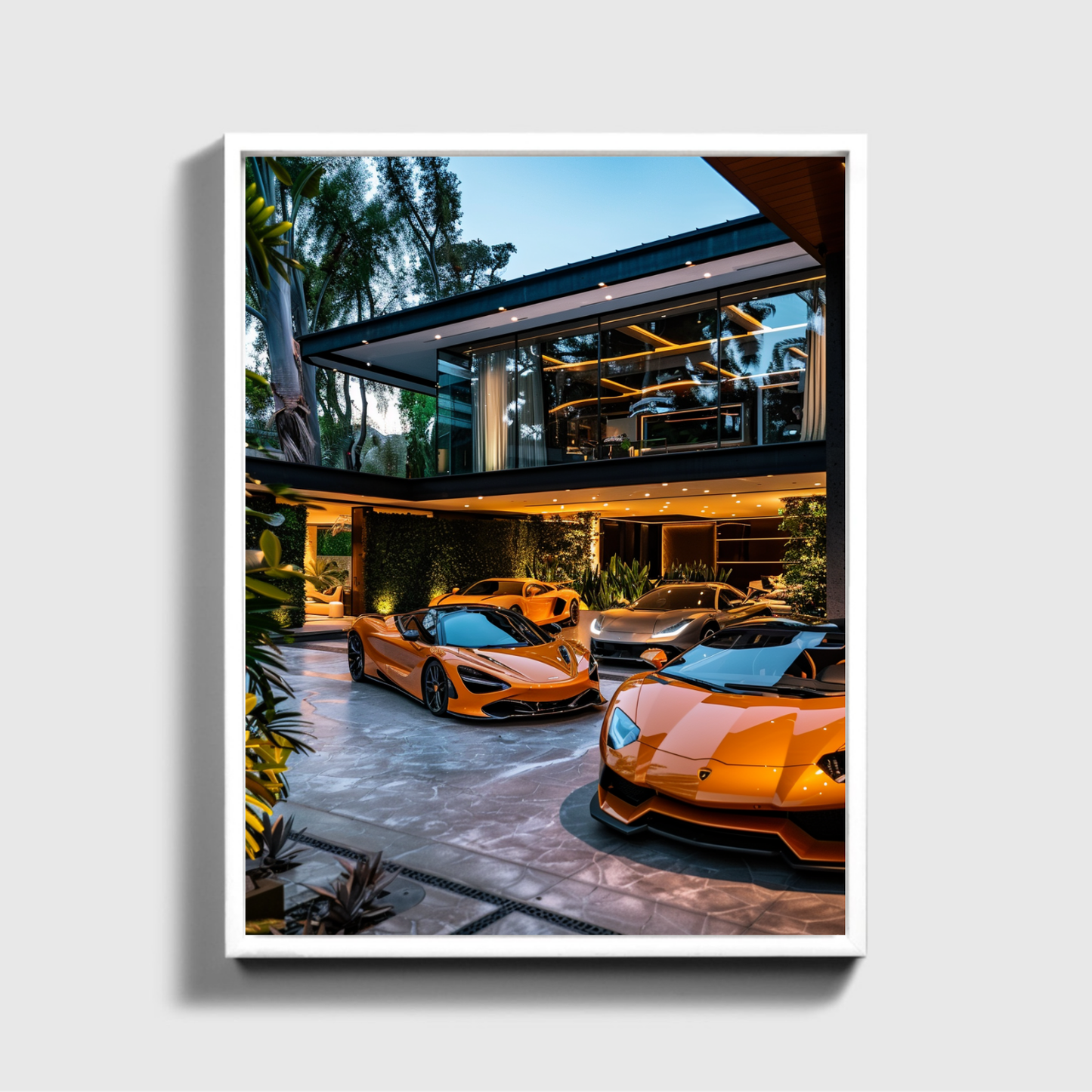 Supercars Front of Mansion Beverly Hills