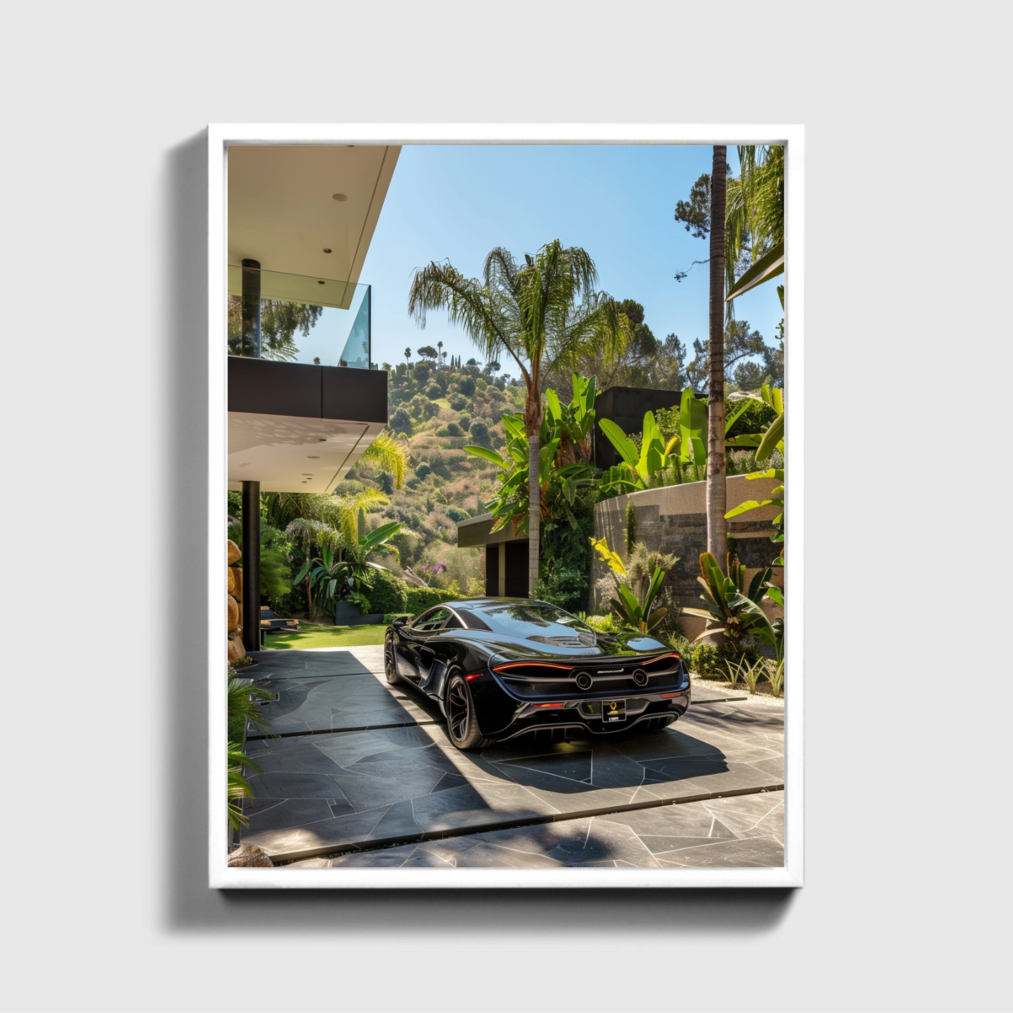 Luxury Mansion WIth Black Mclaren