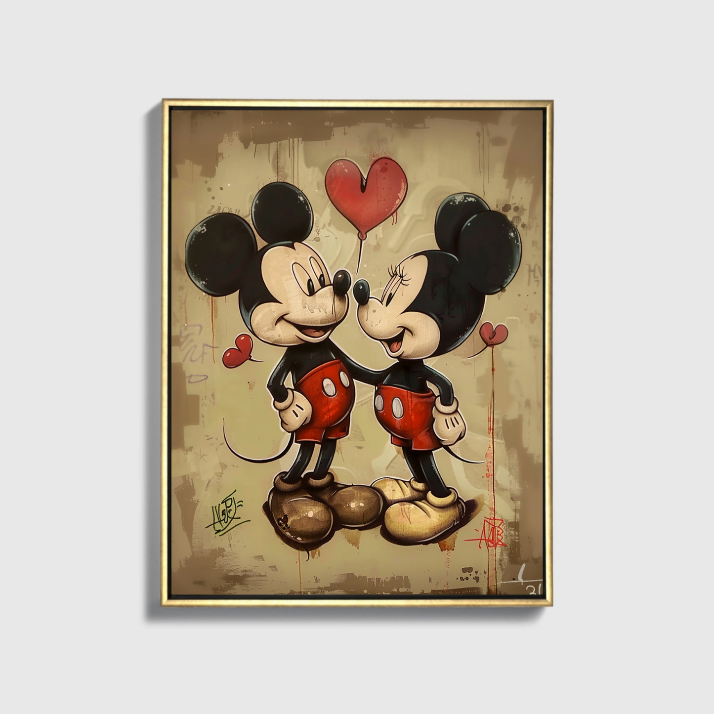 Painted mickey and Minnie Romantic