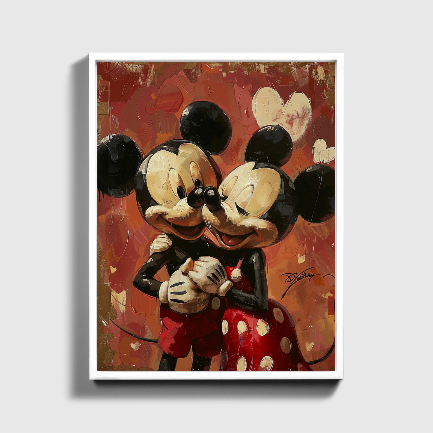 Mickey and Minnie romantic Love painted