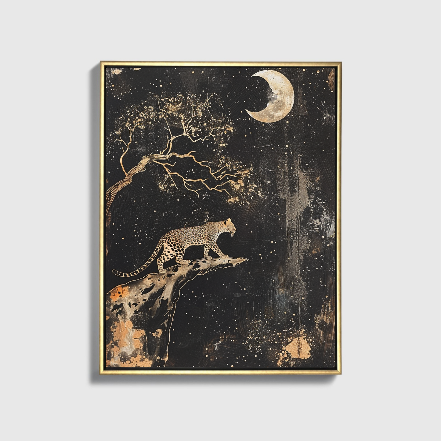 Leopard Walks by the Sky Night Left