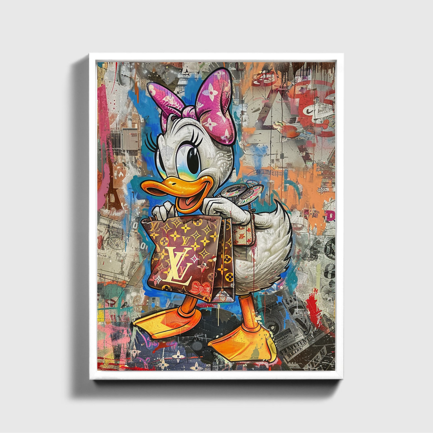 Painted Daisy Duck Louis Vuitton Looking in Bag