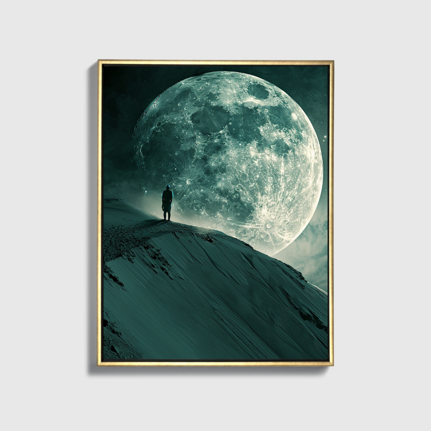 Man Stand Front of Moon