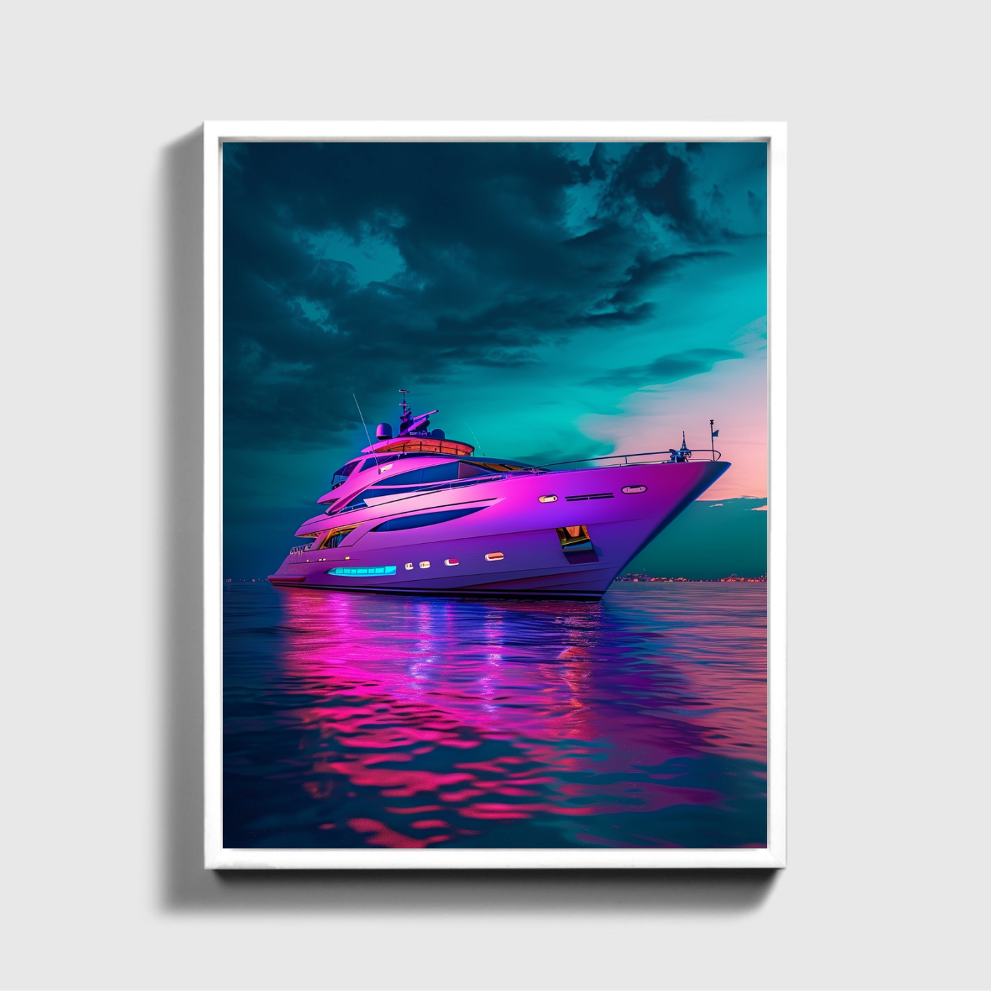 Luxury Yacht purple light