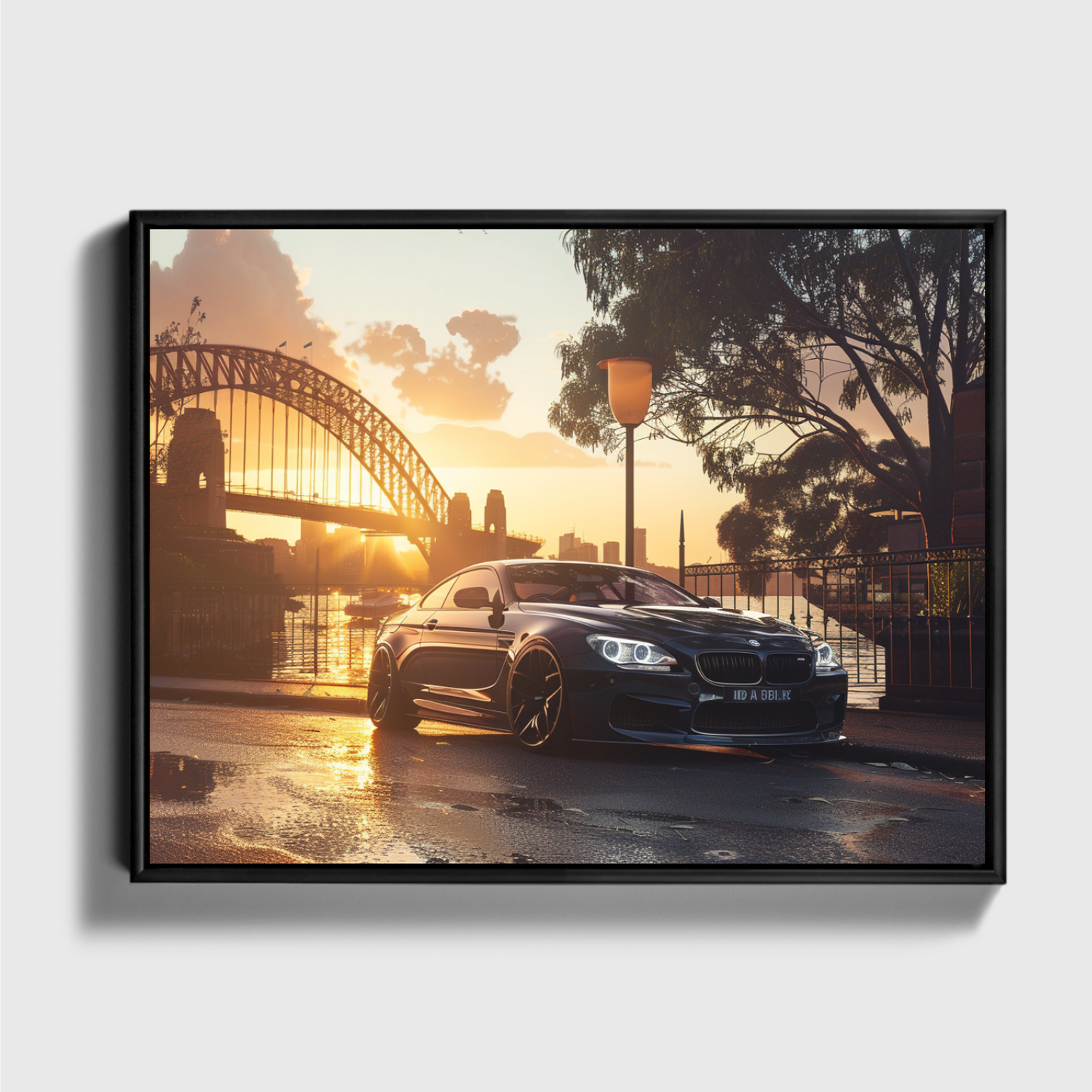 Sydney bridge BMW sunset