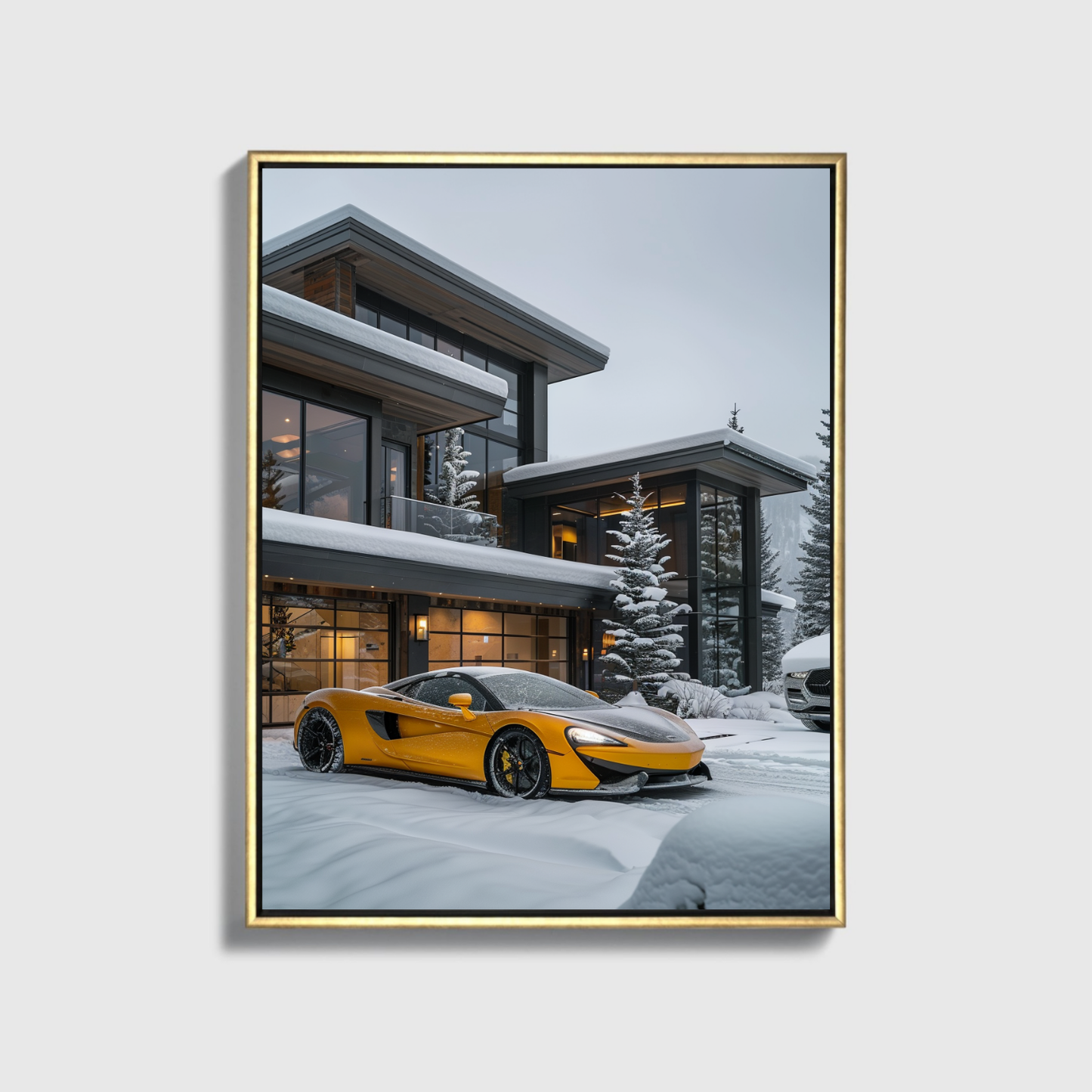 Yellow Mclaren Front off Villa