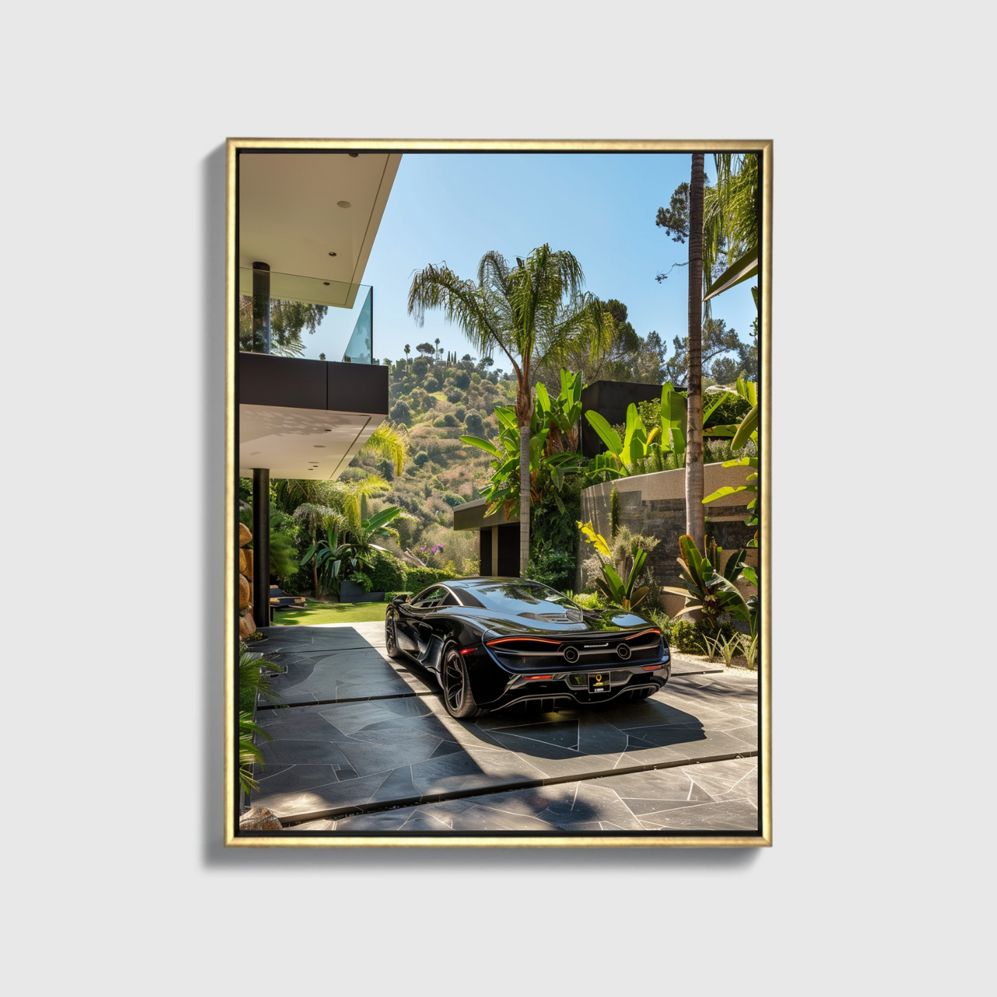 Luxury Mansion WIth Black Mclaren